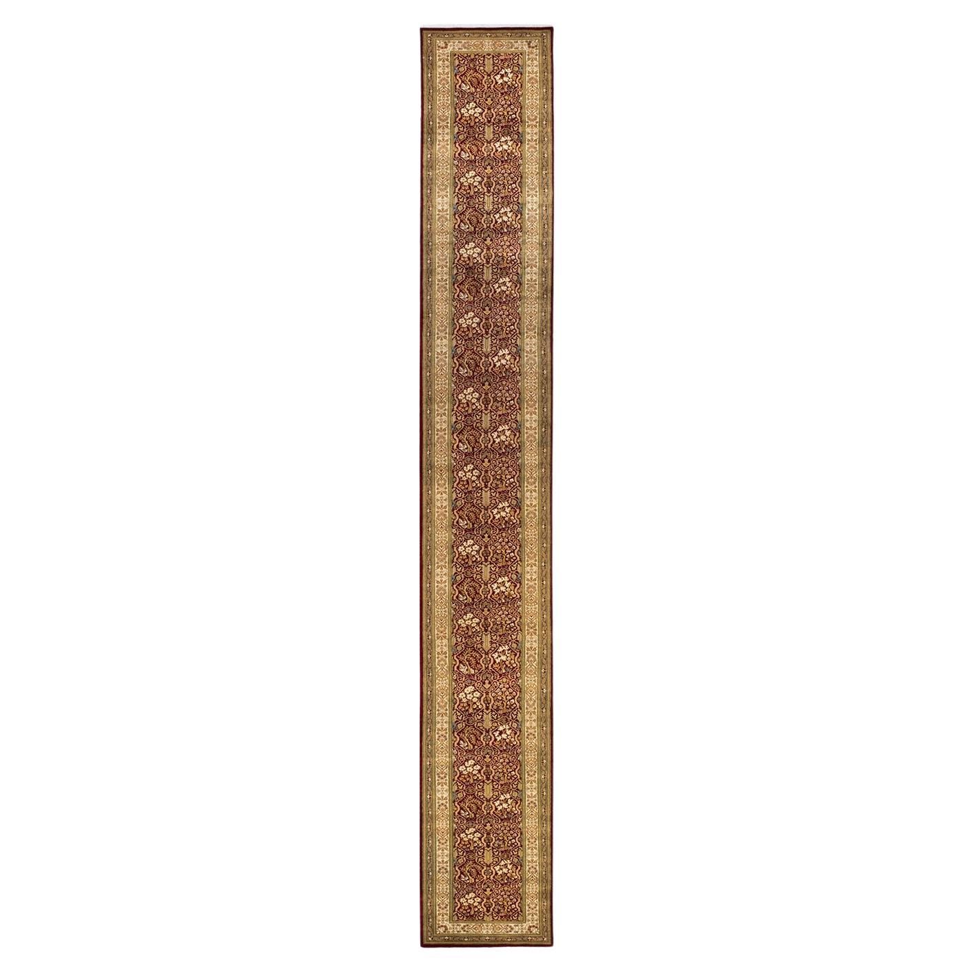 Tapis de couloir traditionnel Mogul rouge noué à la main en vente