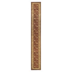 Traditional Mogul Hand Knotted Wool Red Runner 