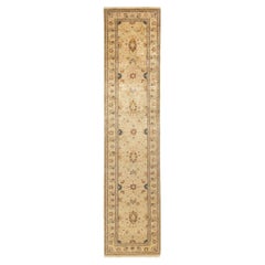 Traditional Mogul Hand Knotted Wool Yellow Runner