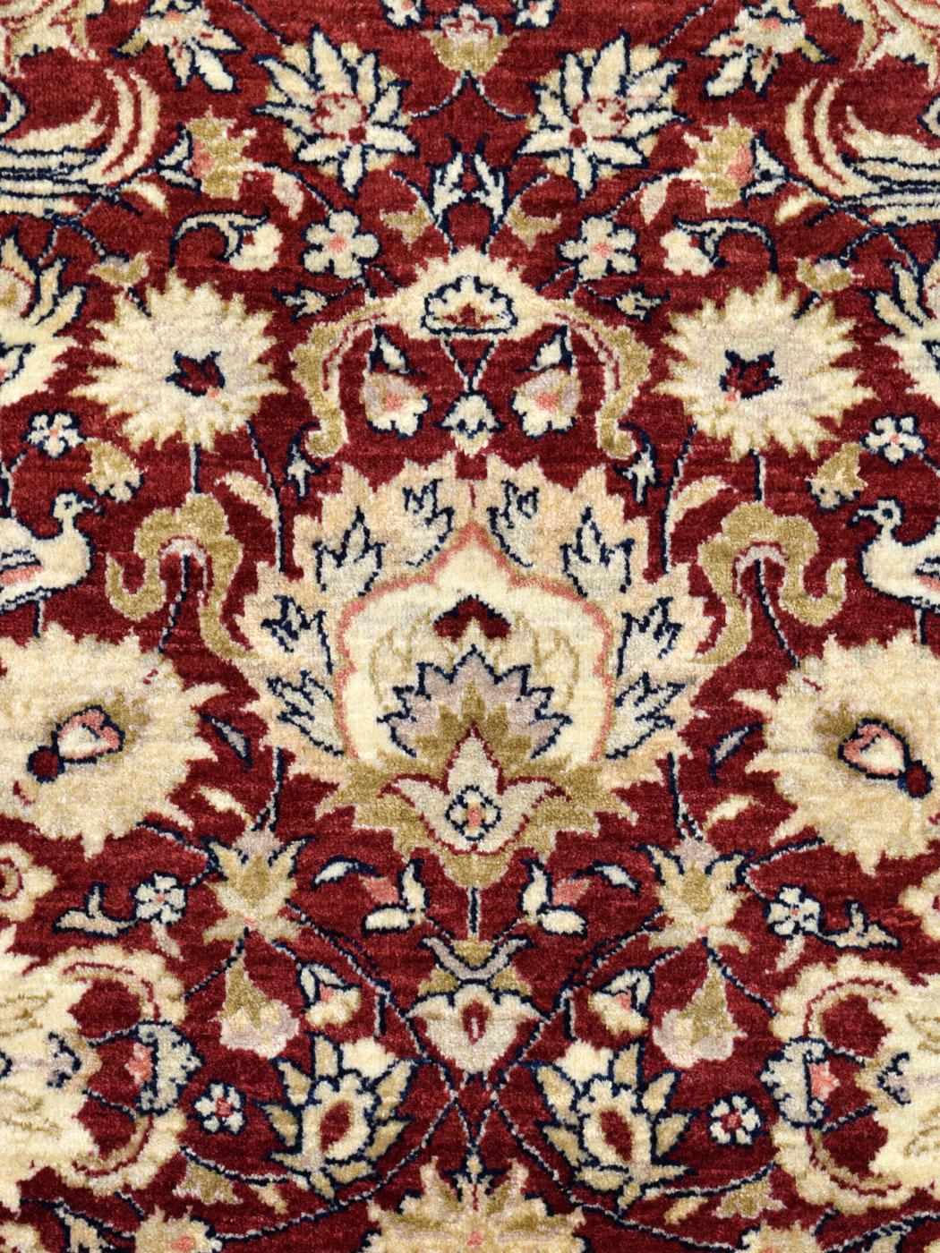 Traditional Mohtasham Persian Area Rug, Pure Wool, Red, Gold, and Cream, 5' x 7' For Sale 6