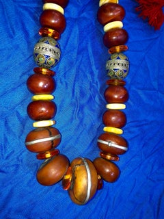 Traditional Moroccan Berber Wedding Celebration Necklace with Fertility Beads