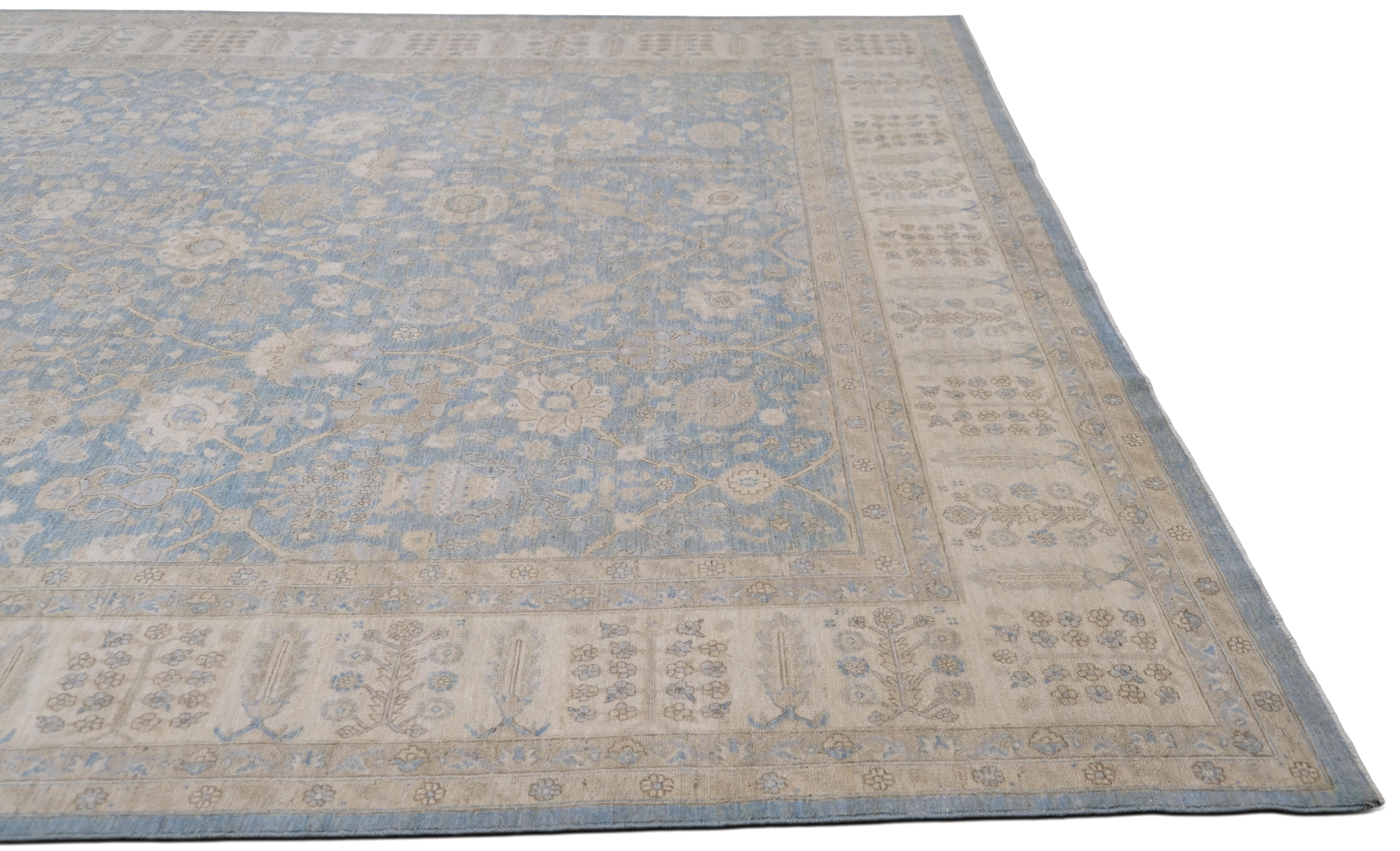 Afghan Tapis traditionnel à motif Tabriz 8'10''x12'8'' en vente