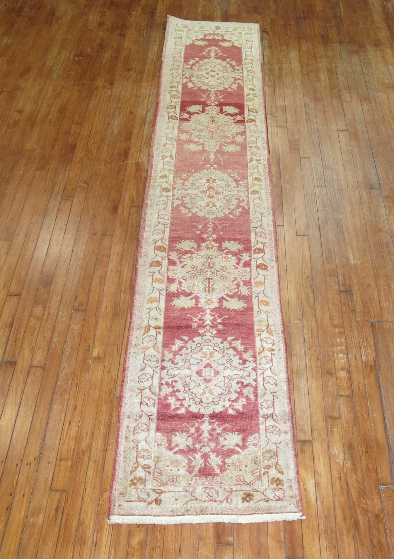 Traditional Narrow Red Turkish Runner, 20th Century For Sale 1
