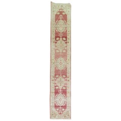 Traditional Narrow Red Turkish Runner, 20th Century