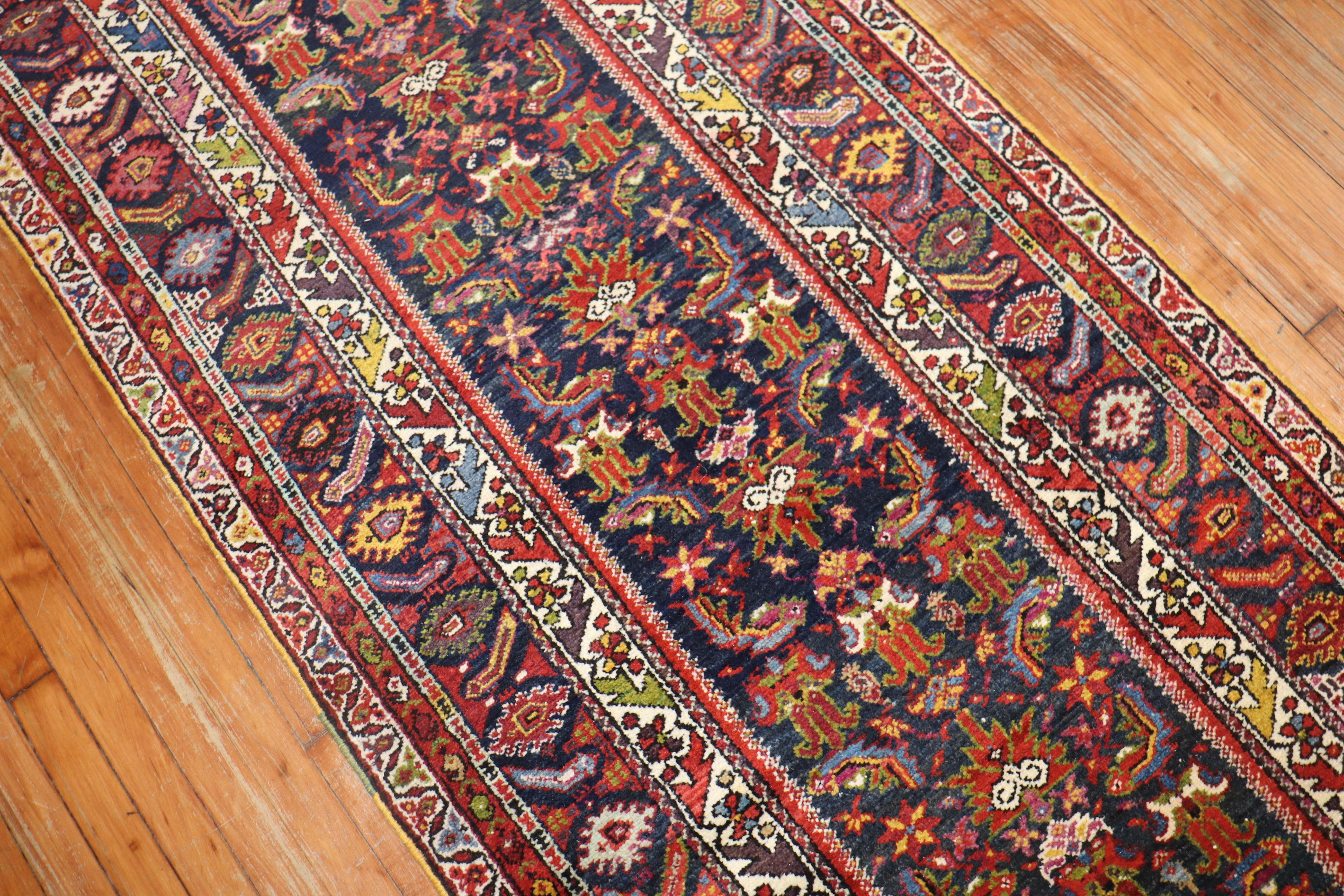 Traditional Navy 20th Century Northwest Persian Runner For Sale 1