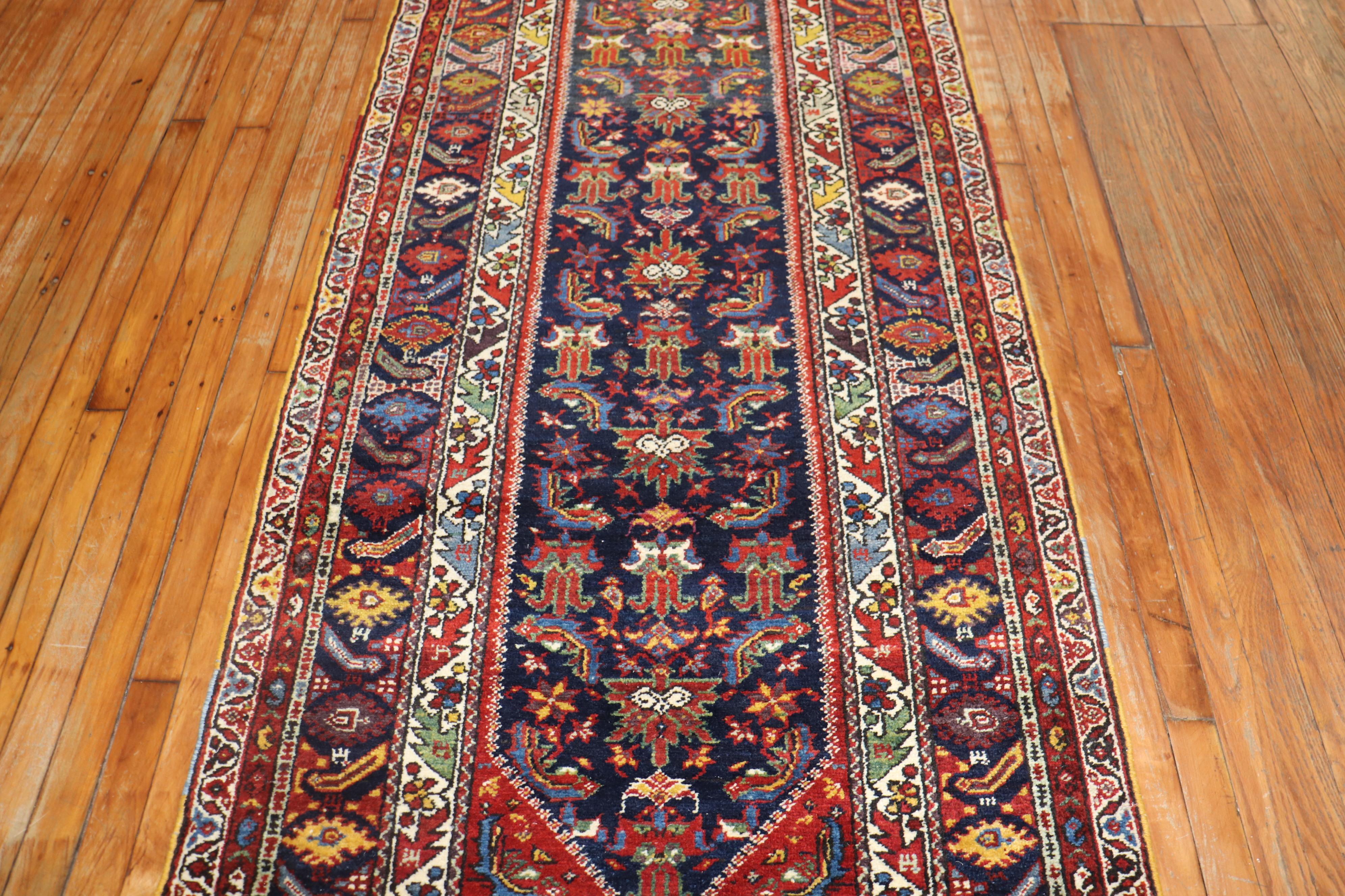 Traditional Navy 20th Century Northwest Persian Runner For Sale 2
