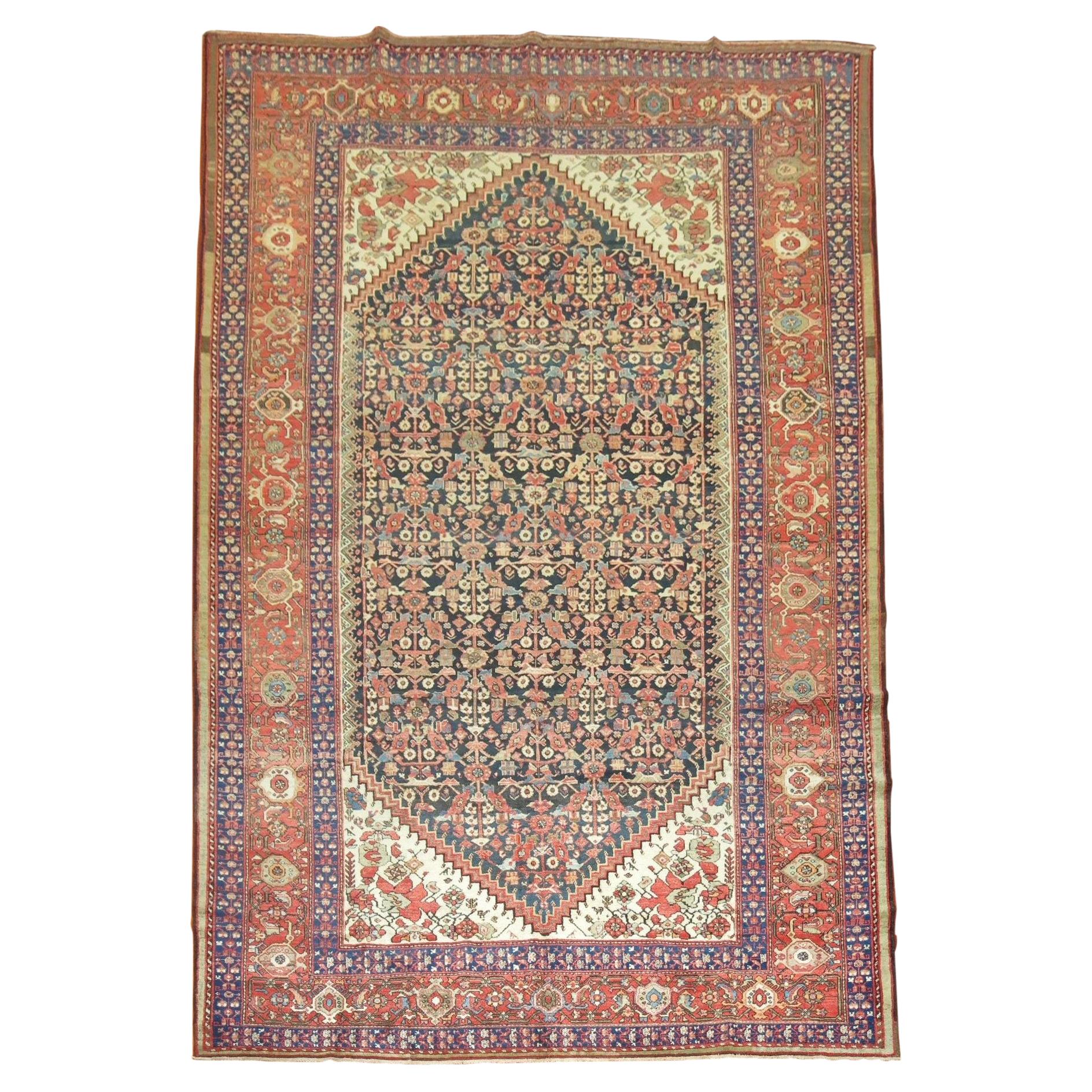 Traditional Navy Camel Orange Room Size Persian Malayer Room Size Tribal Rug
