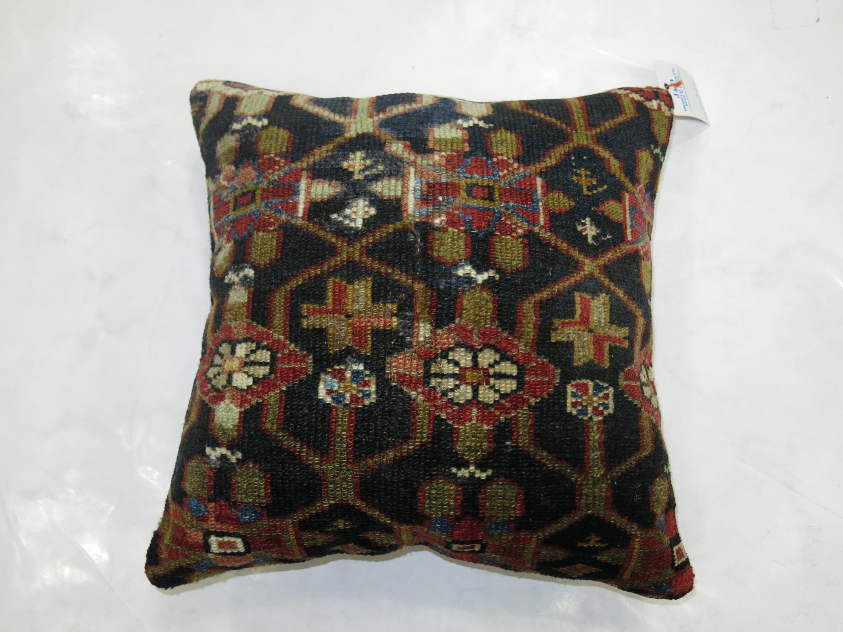 Greco Roman Traditional Navy Persian Rug Pillow