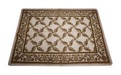 Traditional Needlepoint Rug, Handwoven Wool Beige Carpet Area Rug
