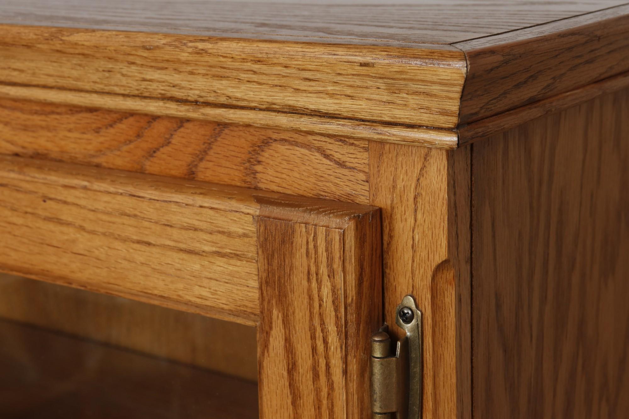Glass Traditional Oak Bookcase For Sale