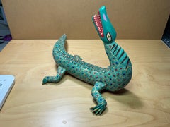 Traditional Oaxaca Folk Art Aligator Alebrije Wood Carving