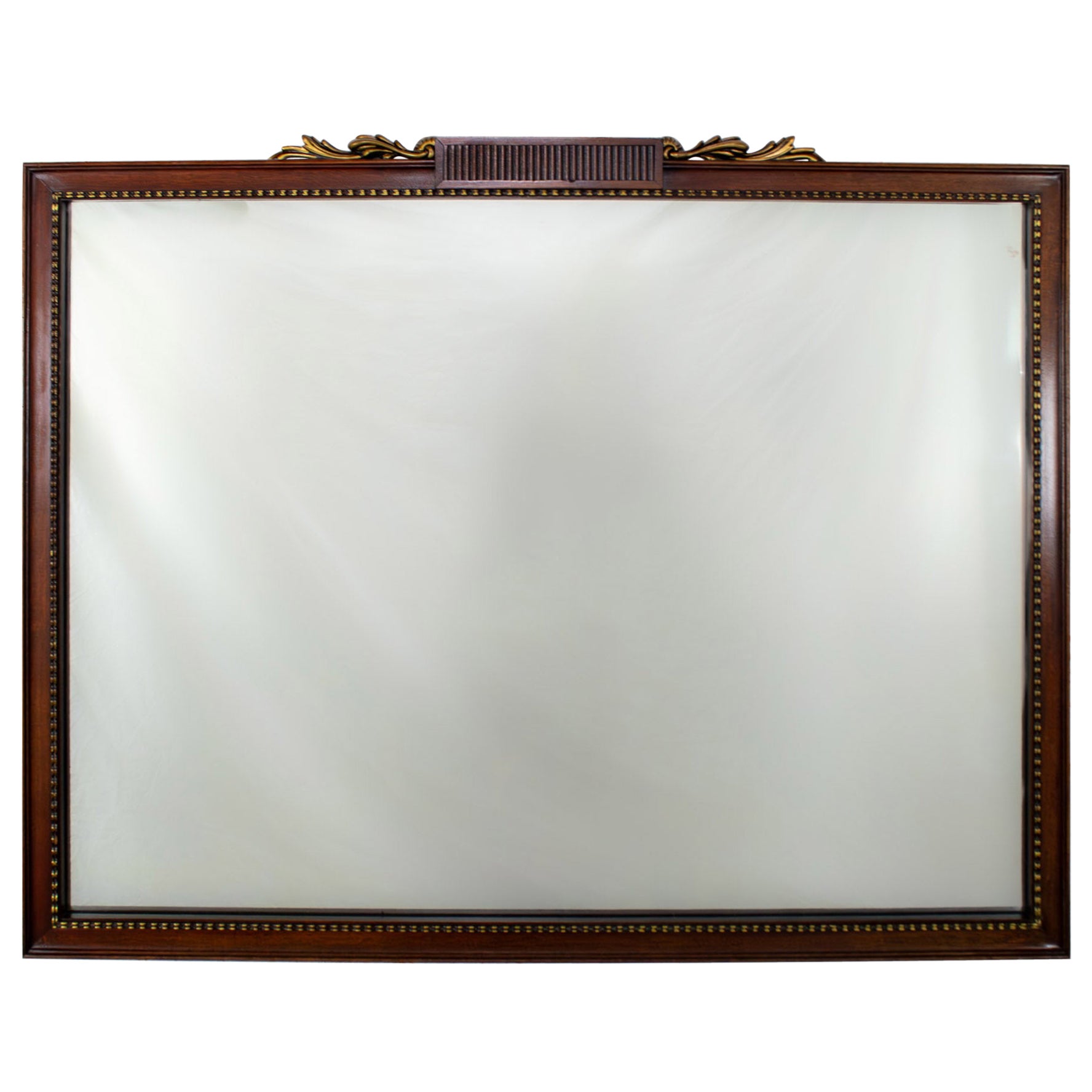 Traditional or Regency Style Rectangular Wall Mirror Walnut Tone 
Gilded For Sale