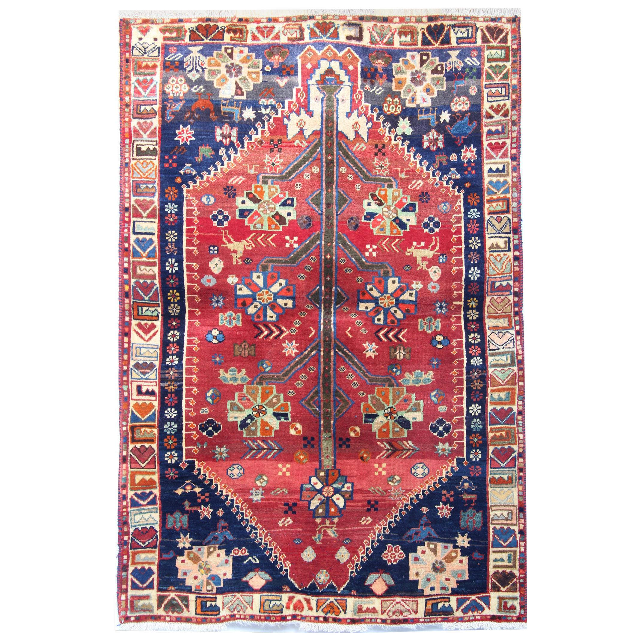 Vintage Rug Traditional Carpet Handwoven Tribal Rug Oriental