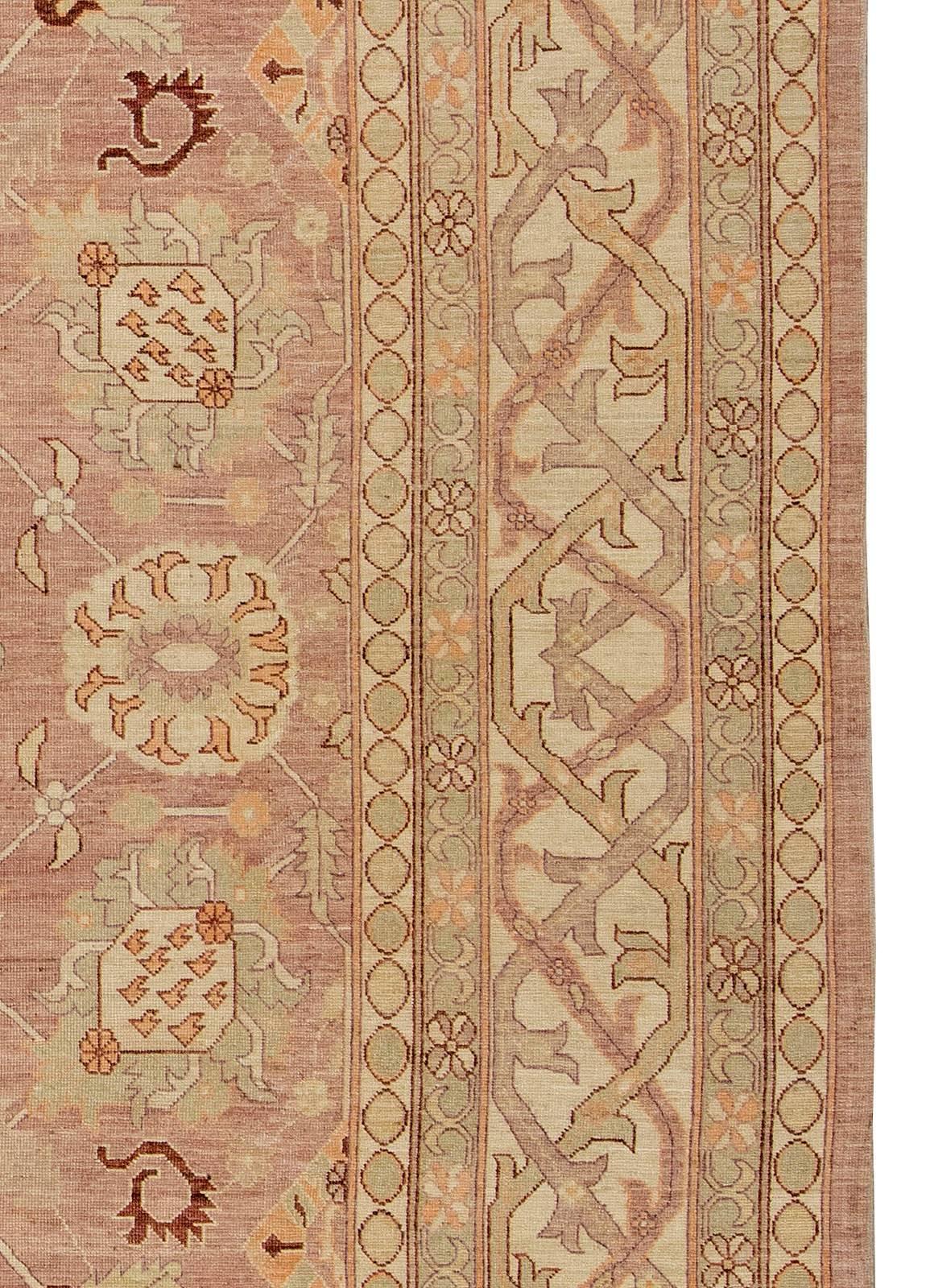 Contemporary Traditional Oriental Inspired Tabriz Beige Wool Rug by Doris Leslie Blau For Sale