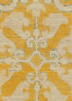 Traditional Oriental Inspired Yellow Handmade Wool Rug by Doris Leslie Blau