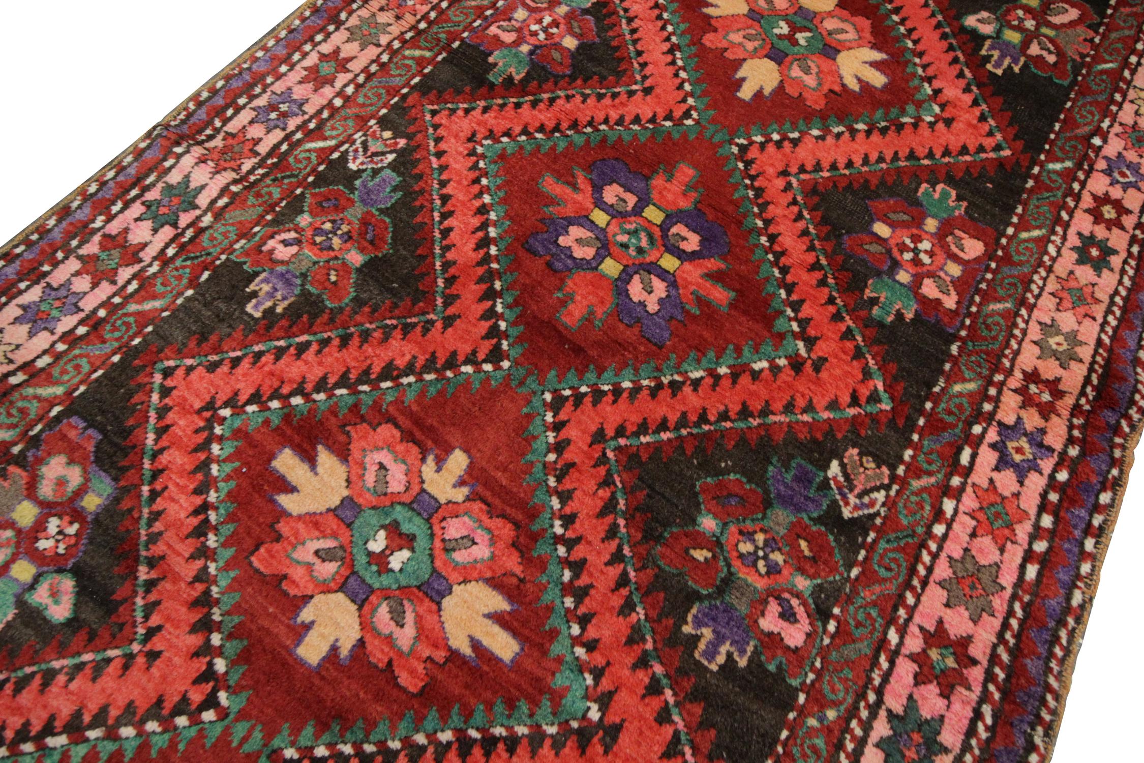 Rustic Traditional Oriental Rug, Handmade Carpet Runner, Wool Antique Rug for Sale For Sale
