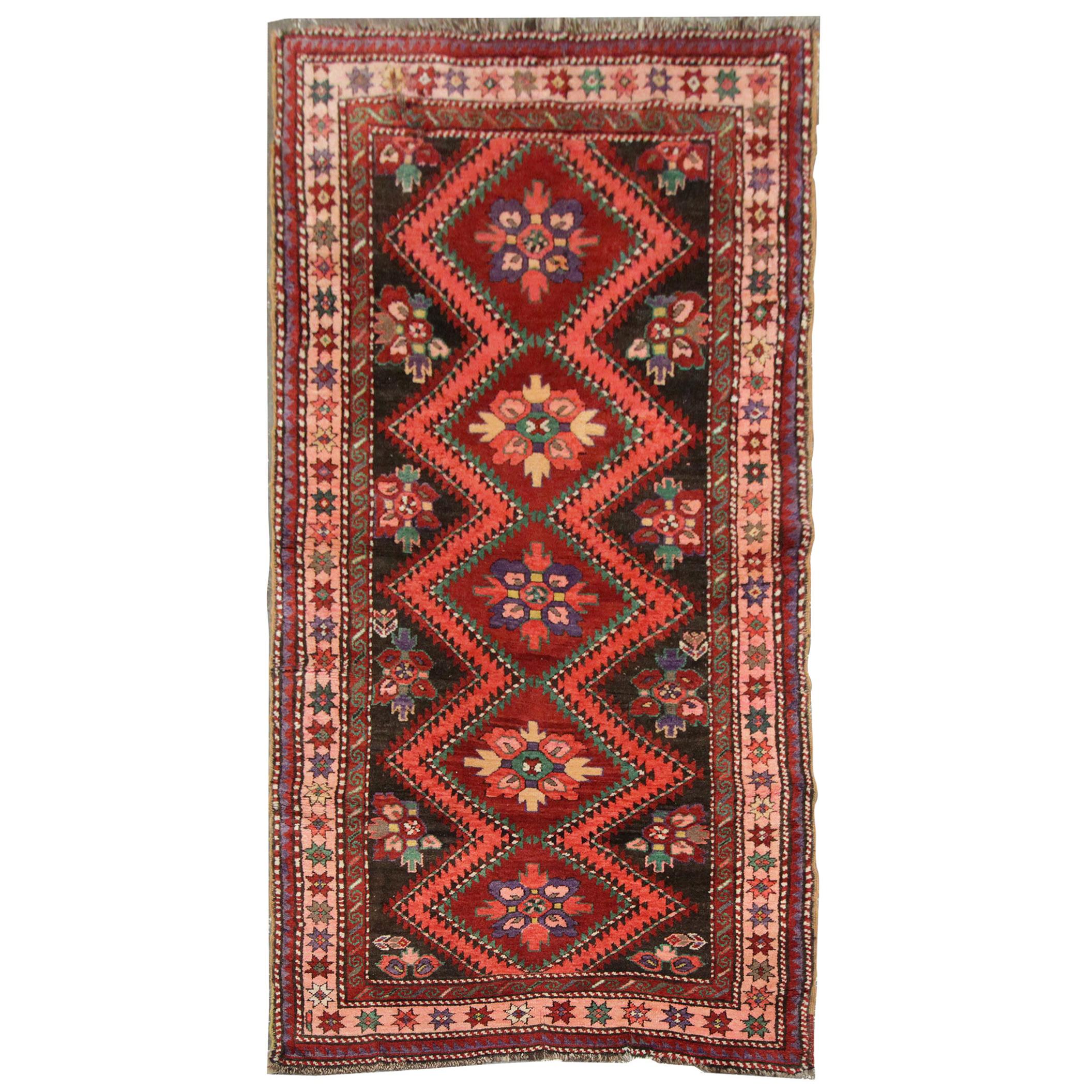 Traditioneller Orientteppich:: Handgefertigter Teppich Läufer:: Antiker Wollteppich zu verkaufen
