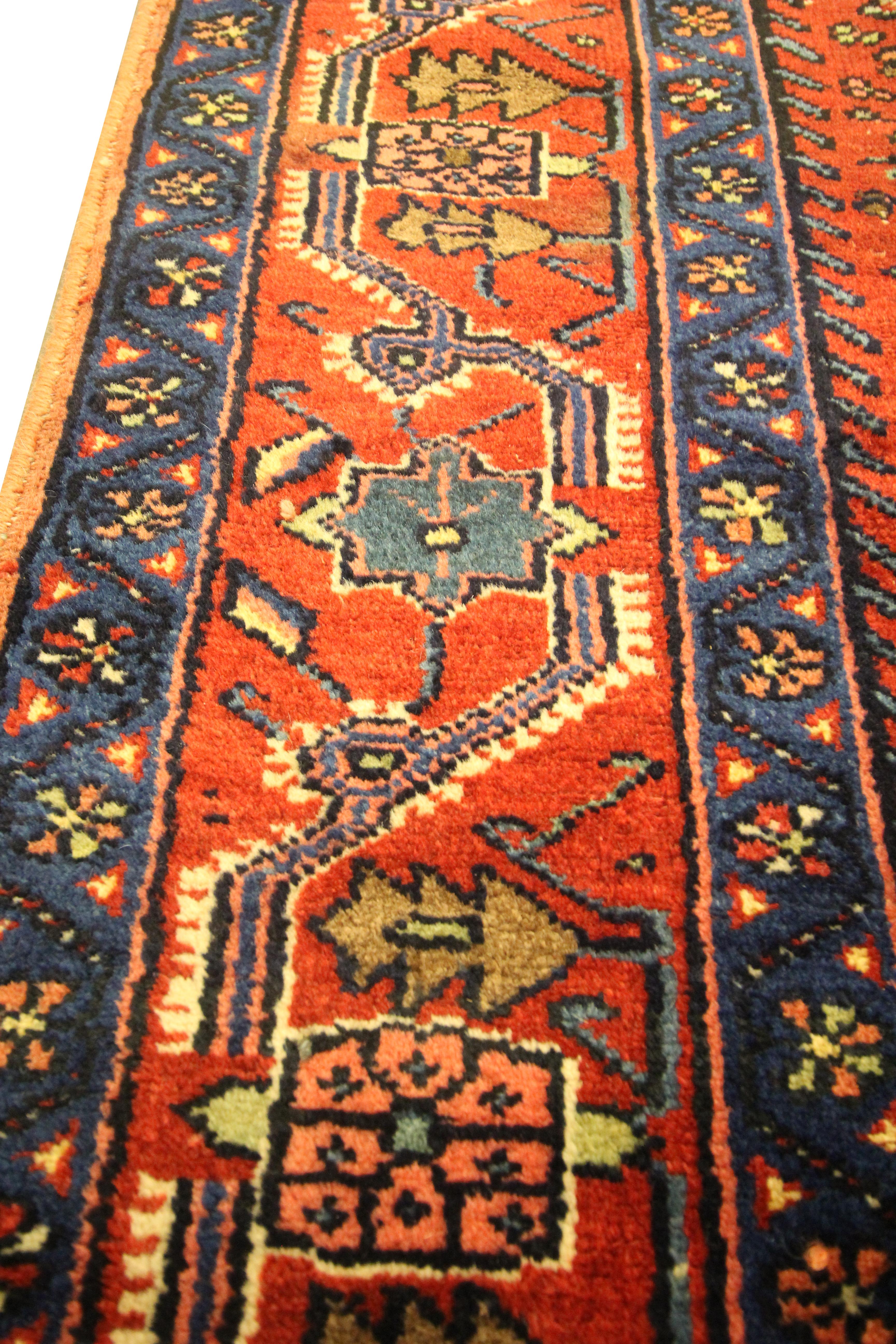 Traditional Oriental Rug Rust Antique Rug Handwoven Wool Carpet For Sale 2