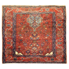 Traditional Oriental Rug Rust Antique Rug Handwoven Wool Carpet