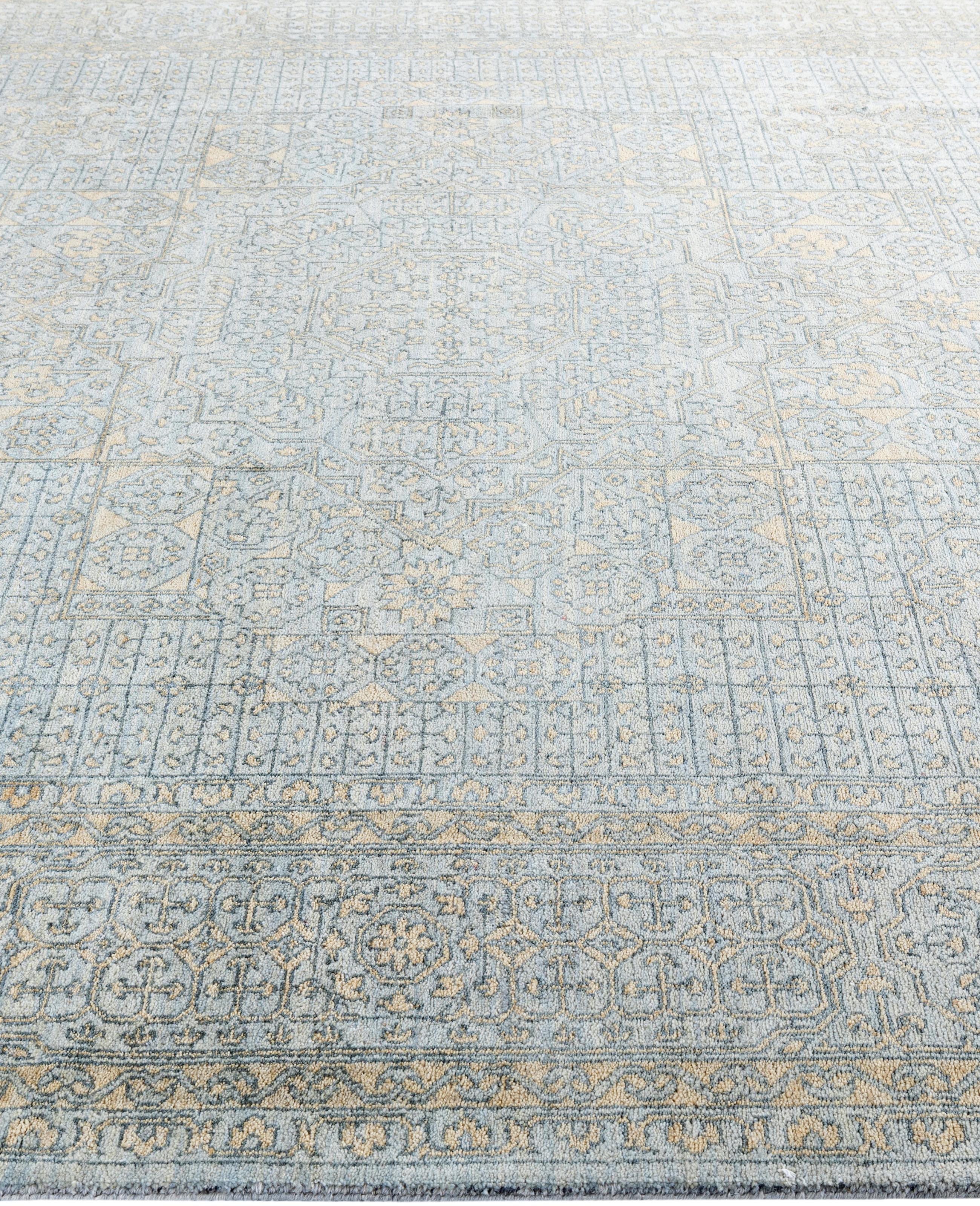 Hand-Knotted Traditional Oriental Wool Hand Knotted Gray Area Rug 8' 1