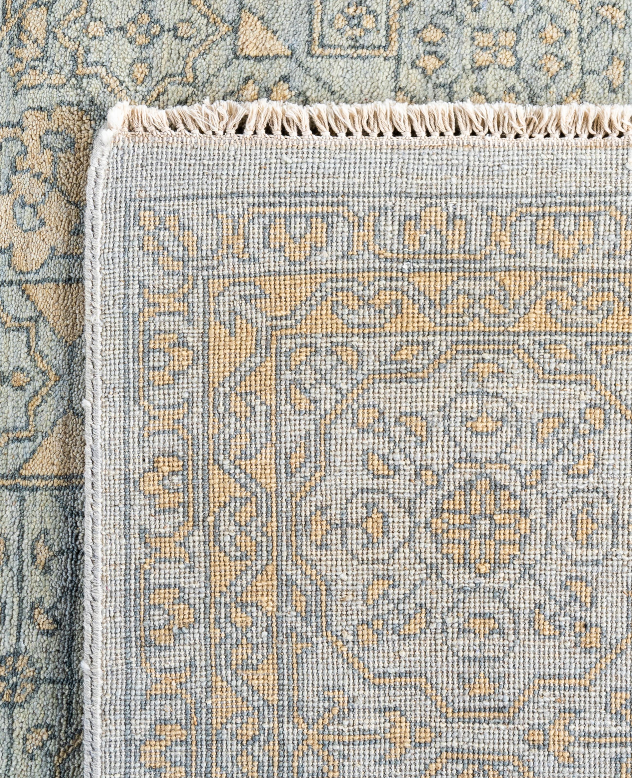 Traditional Oriental Wool Hand Knotted Gray Area Rug 8' 1