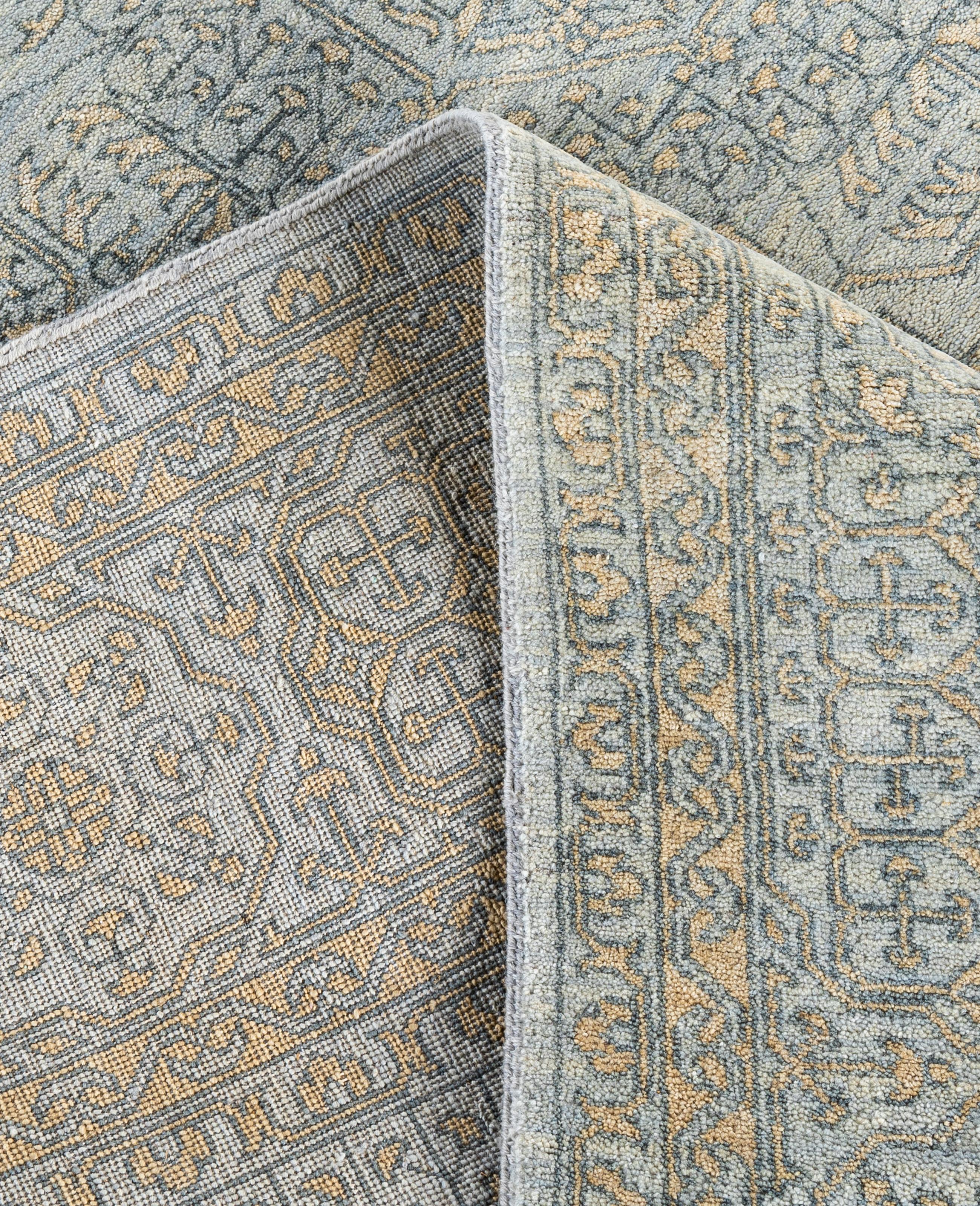 Contemporary Traditional Oriental Wool Hand Knotted Gray Area Rug 8' 1