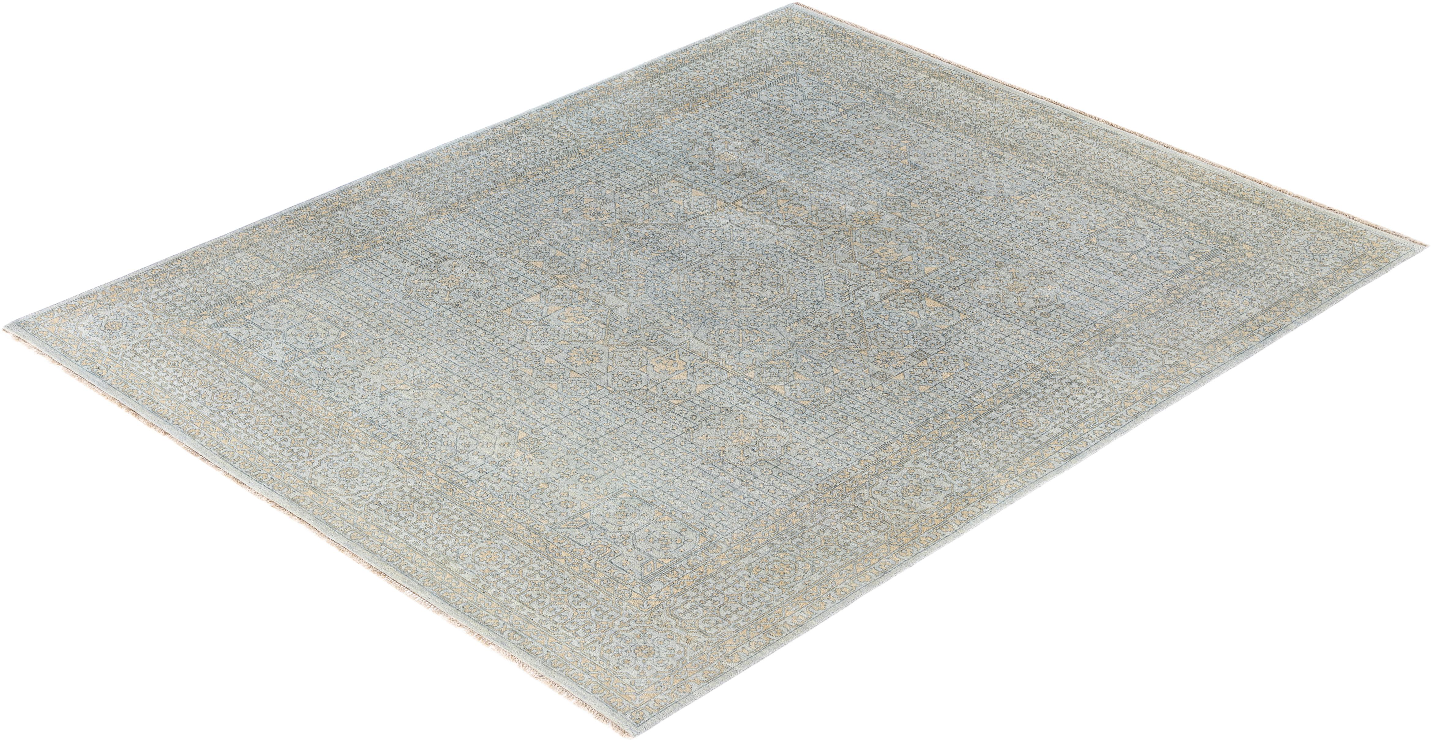 Traditional Oriental Wool Hand Knotted Gray Area Rug 8' 1