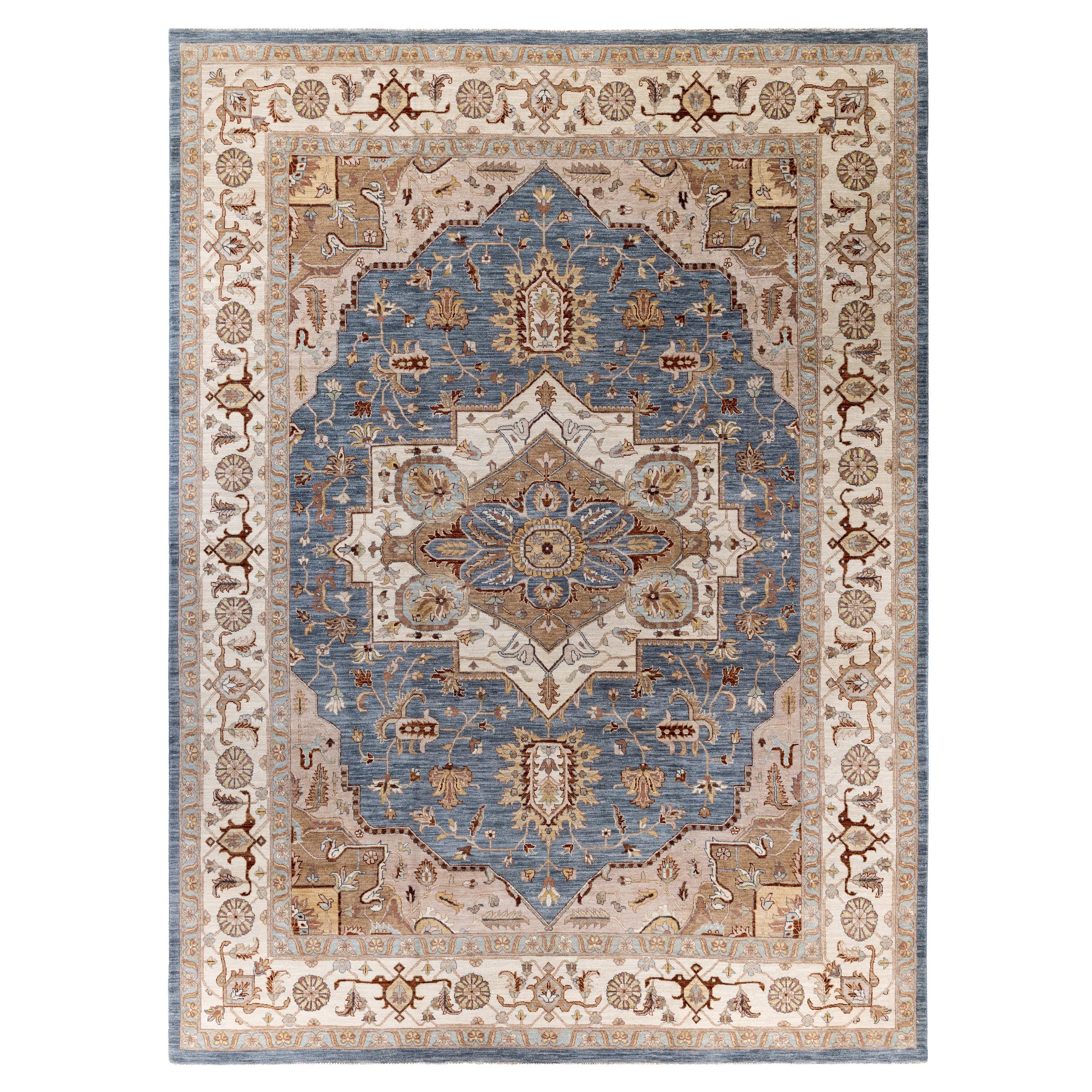 Traditional Oriental Wool Hand Knotted Gray Area Rug 9' 1" x 12' 3"