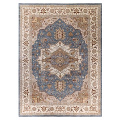 Alfombra Tradicional Oriental de Lana Anudada a Mano Gris 9' 1" x 12' 3