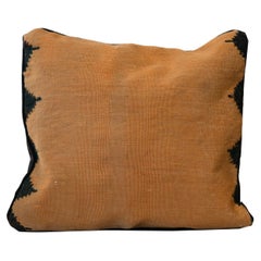Traditional Oriental Yellow Wool Kilim Cushion Cover Gold Handmade Rug