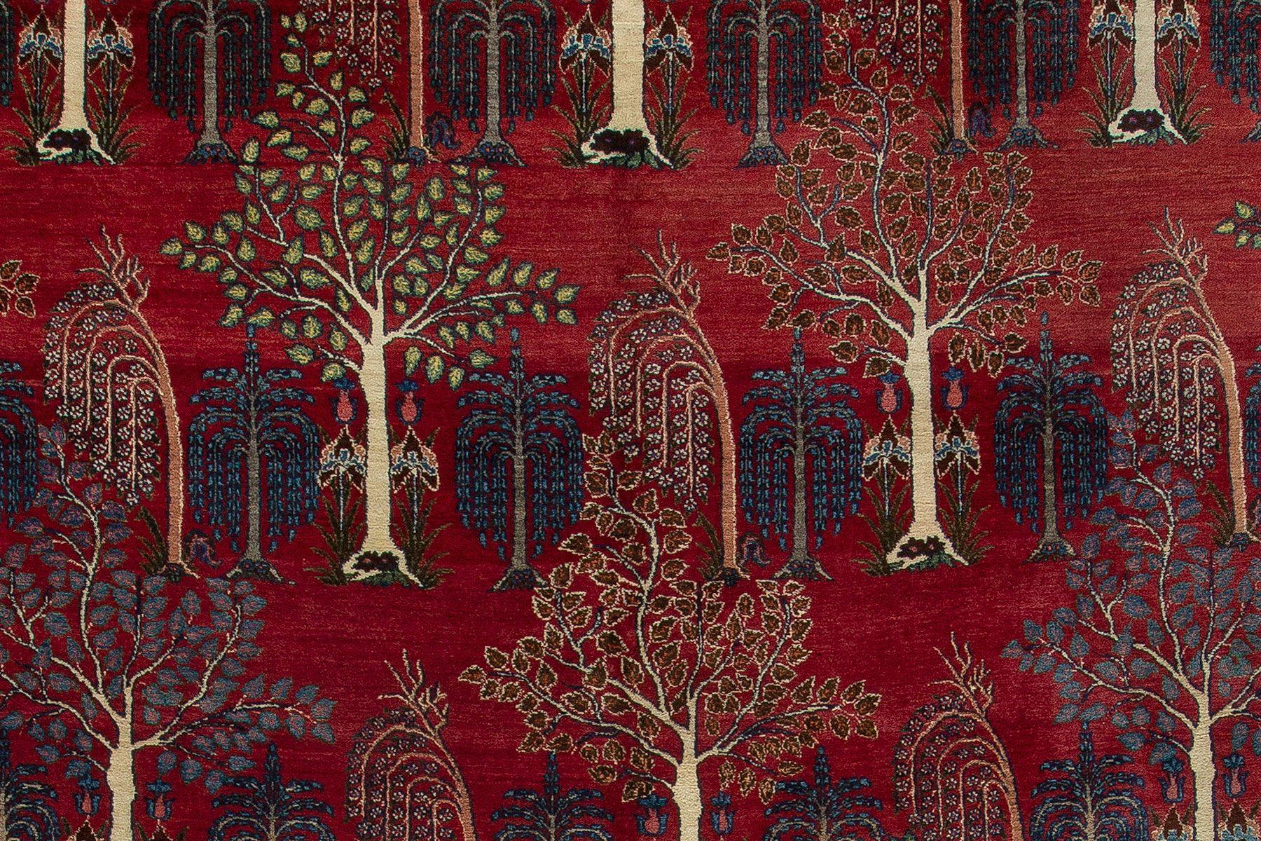  Persian Animal Crane Tabriz Willow Carpet For Sale 3