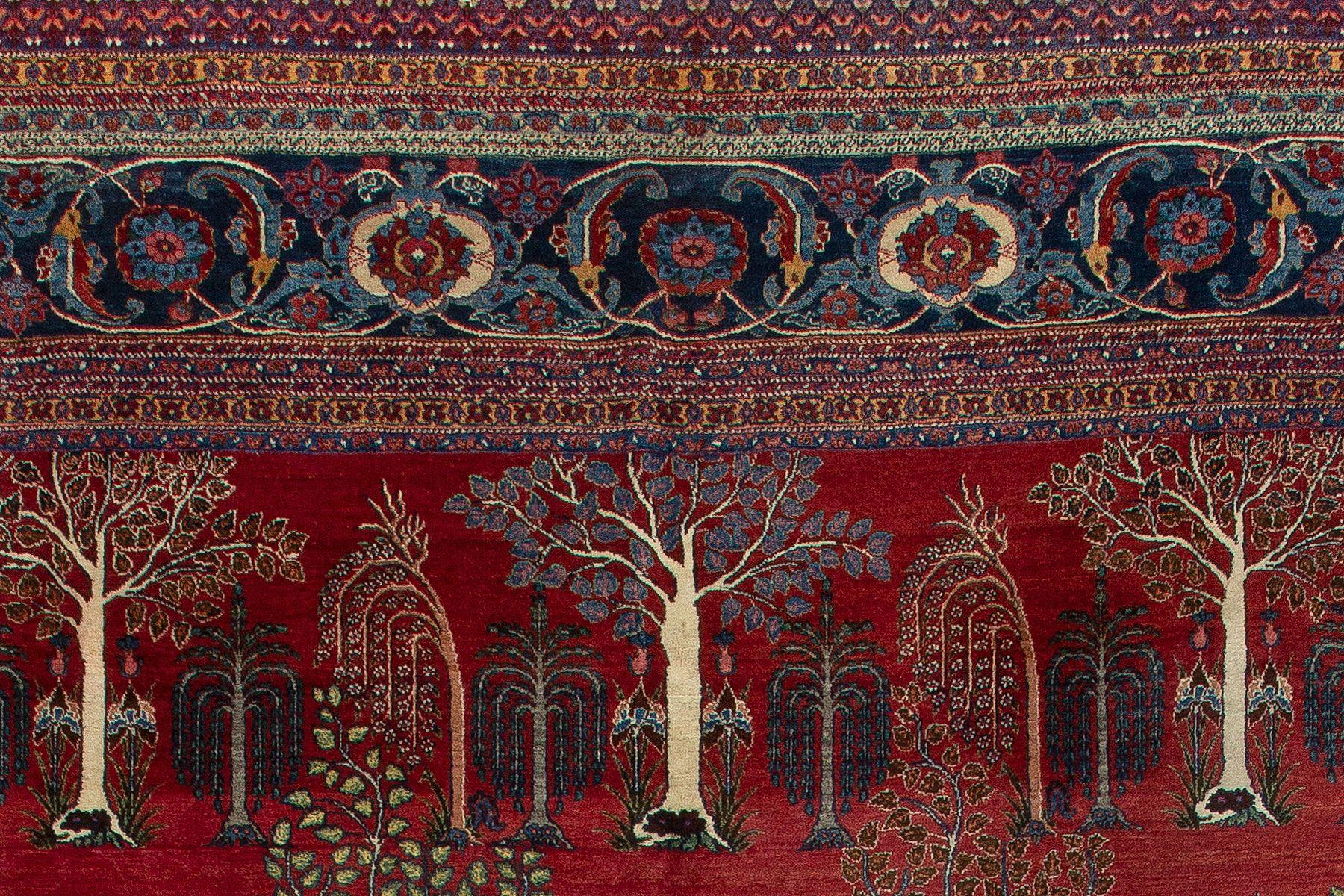  Persian Animal Crane Tabriz Willow Carpet For Sale 4