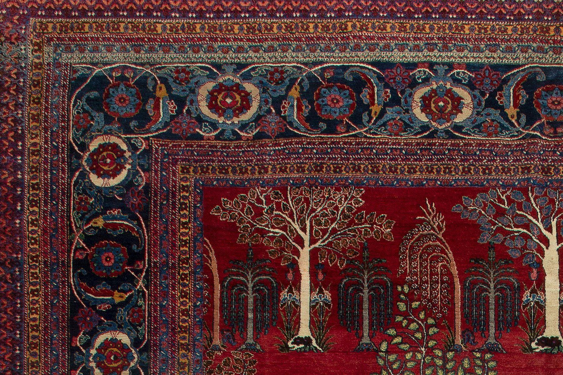  Persian Animal Crane Tabriz Willow Carpet For Sale 5
