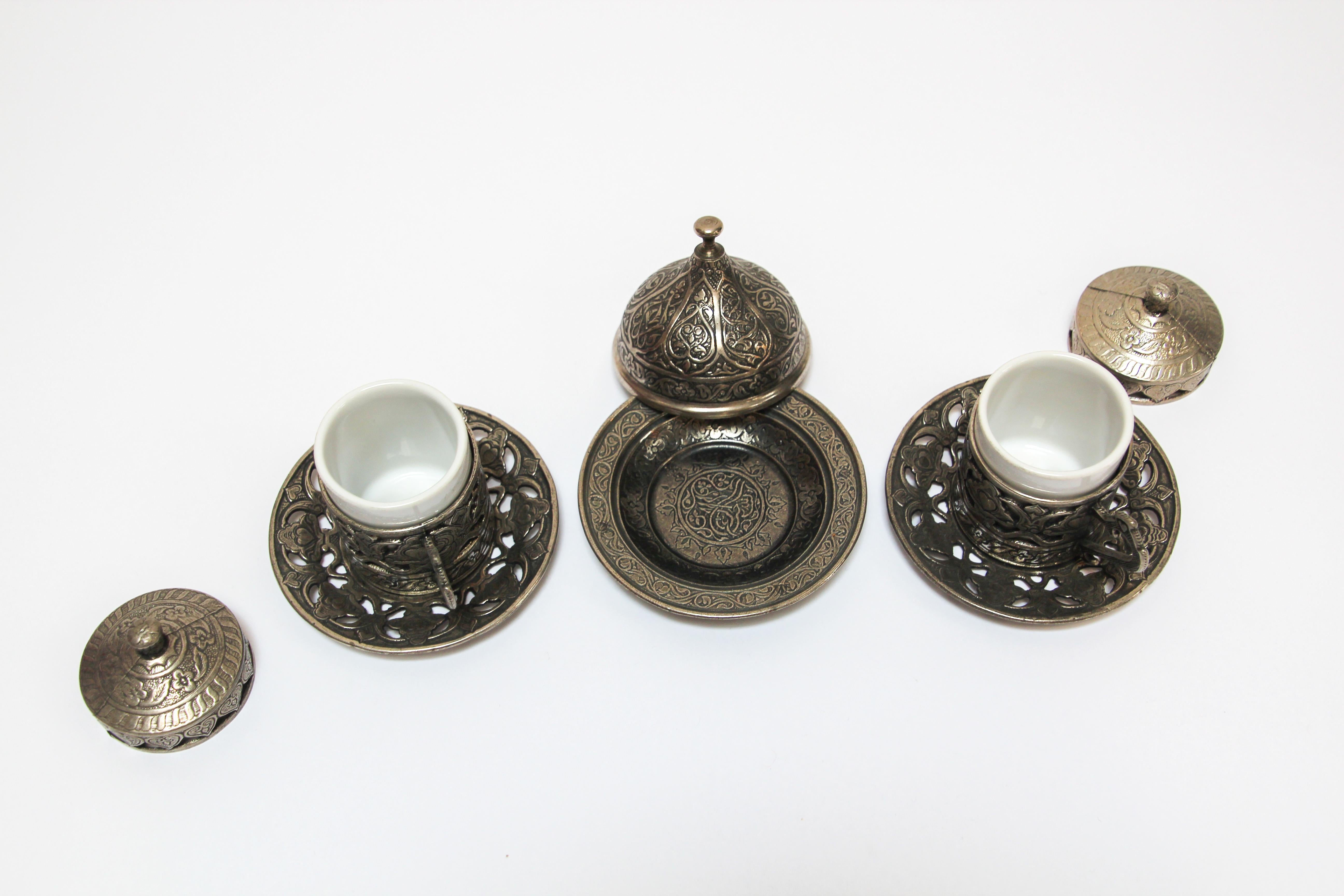 Metal Traditional Ottoman Turkish Coffee Set