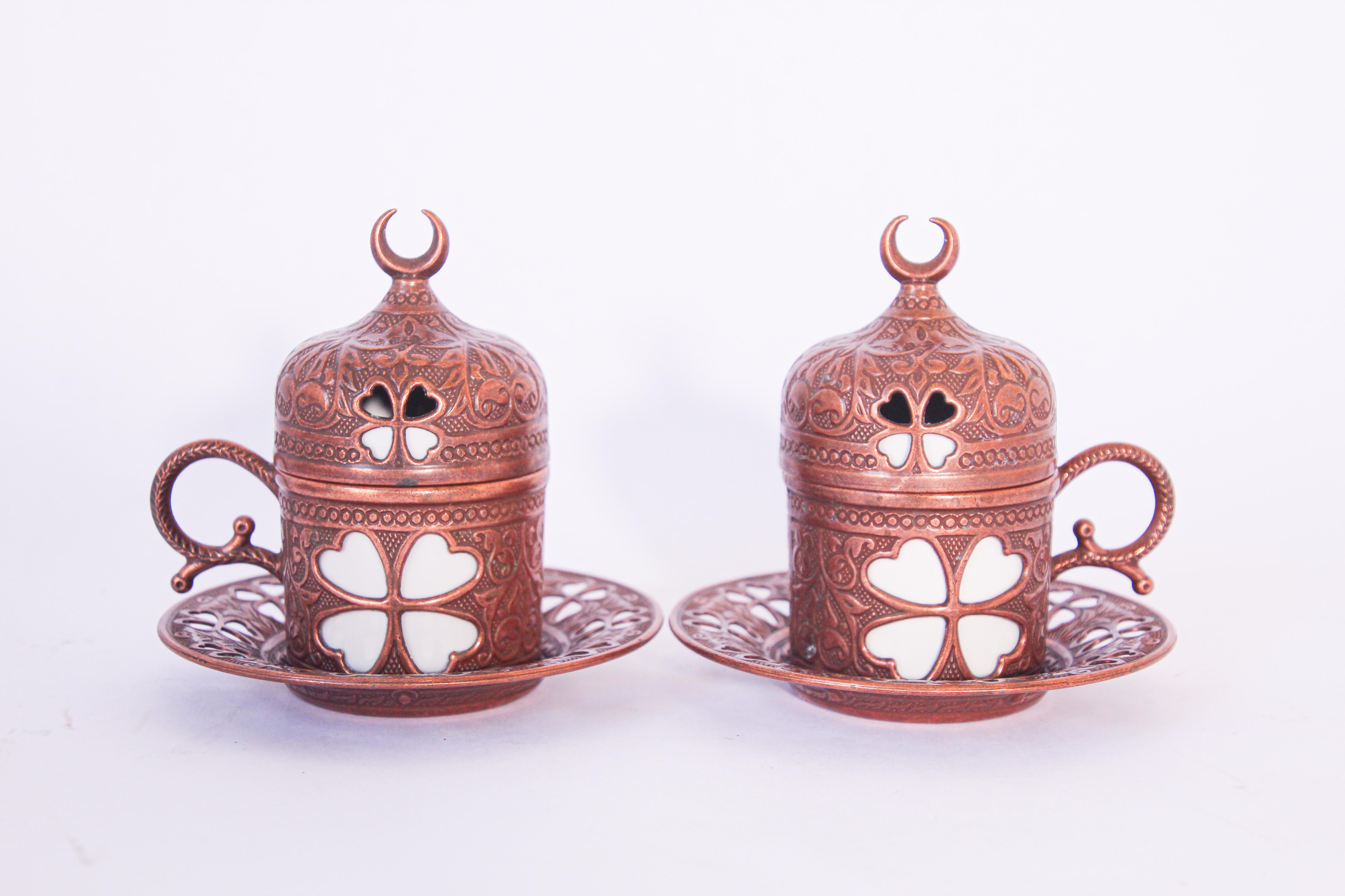 Traditional Ottoman Turkish Copper Coffee Set 8
