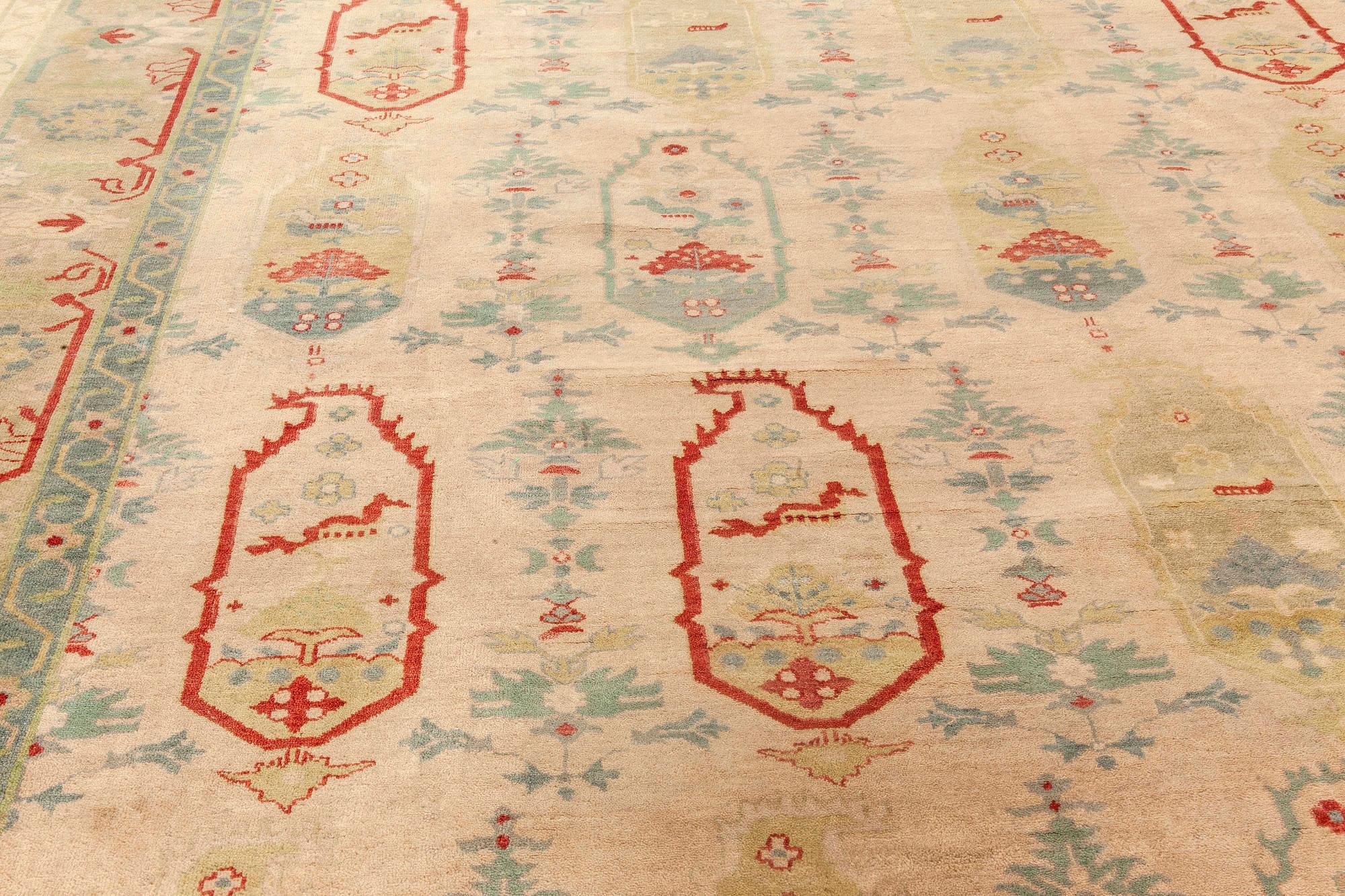 Contemporary Traditional Oushak Design Handmade Wool Rug by Doris Leslie Blau For Sale