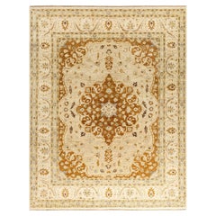 Traditional Oushak Hand Knotted Floral Wool Beige Area Rug 8' 0" x 10' 3"