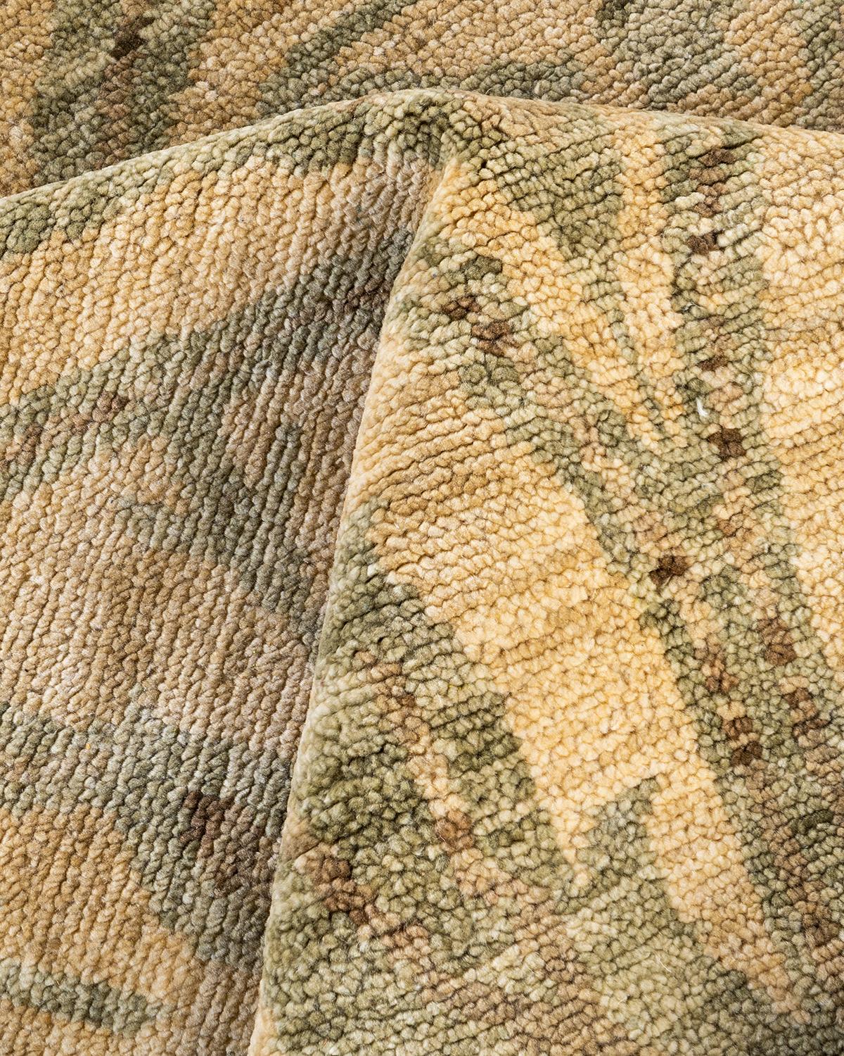 Lana Traditional Oushak Hand Knots Rugs floreale in lana beige 8' 2