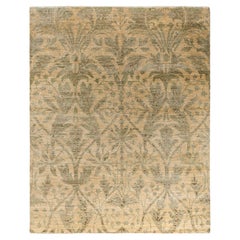 Traditional Oushak Hand Knotted Floral Wool Beige Area Rug 8' 2" x 10' 3"