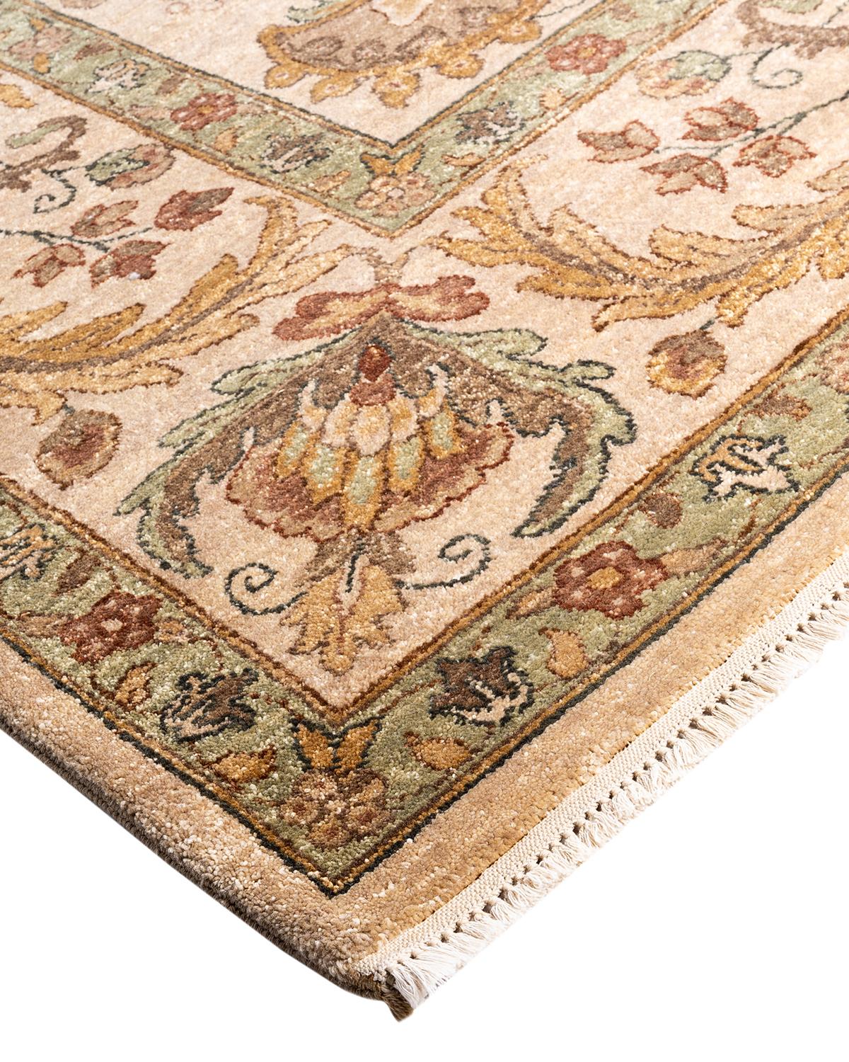 Originating centuries ago in what is now Turkey, Oushak rugs have long been sought after for their intricate patterns, lush yet subtle colors, and soft luster. These rugs continue that tradition. Hand-knotted of wool by skilled artisans, they will