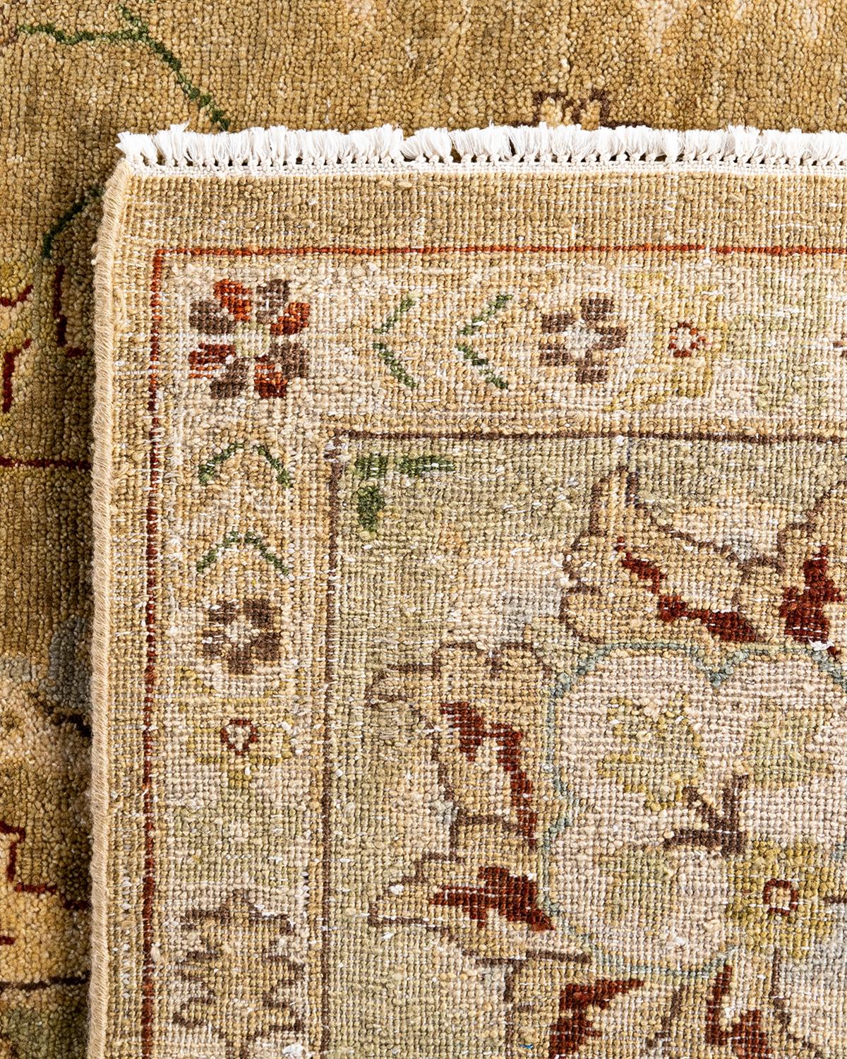 Traditional Oushak Hand Knots Rugs Floral Wool Brown Area Rug 9' 2
