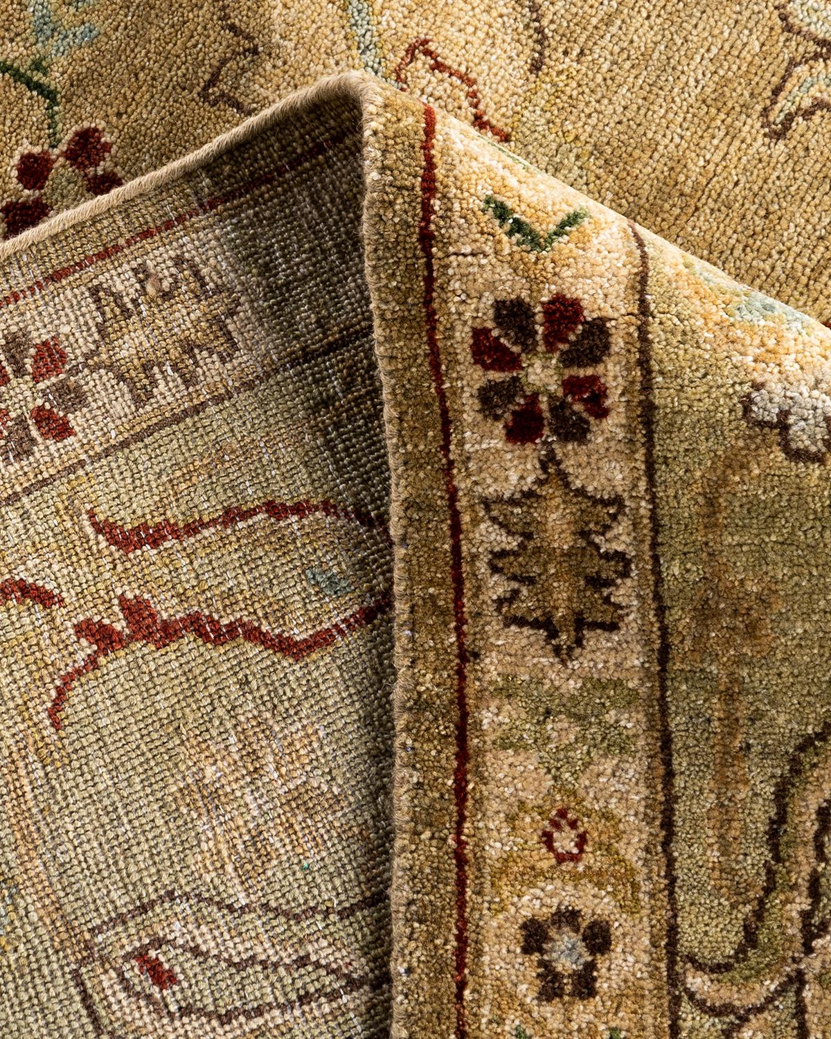 XXI secolo e contemporaneo Traditional Oushak Hand Knots Rugs Floral Wool Brown Area Rug 9' 2