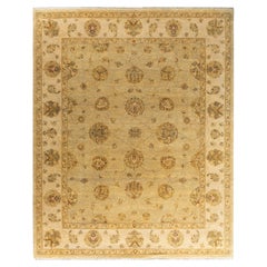 Traditional Oushak Hand Knotted Floral Wool Gold Area Rug 8' 1" x 10' 0"