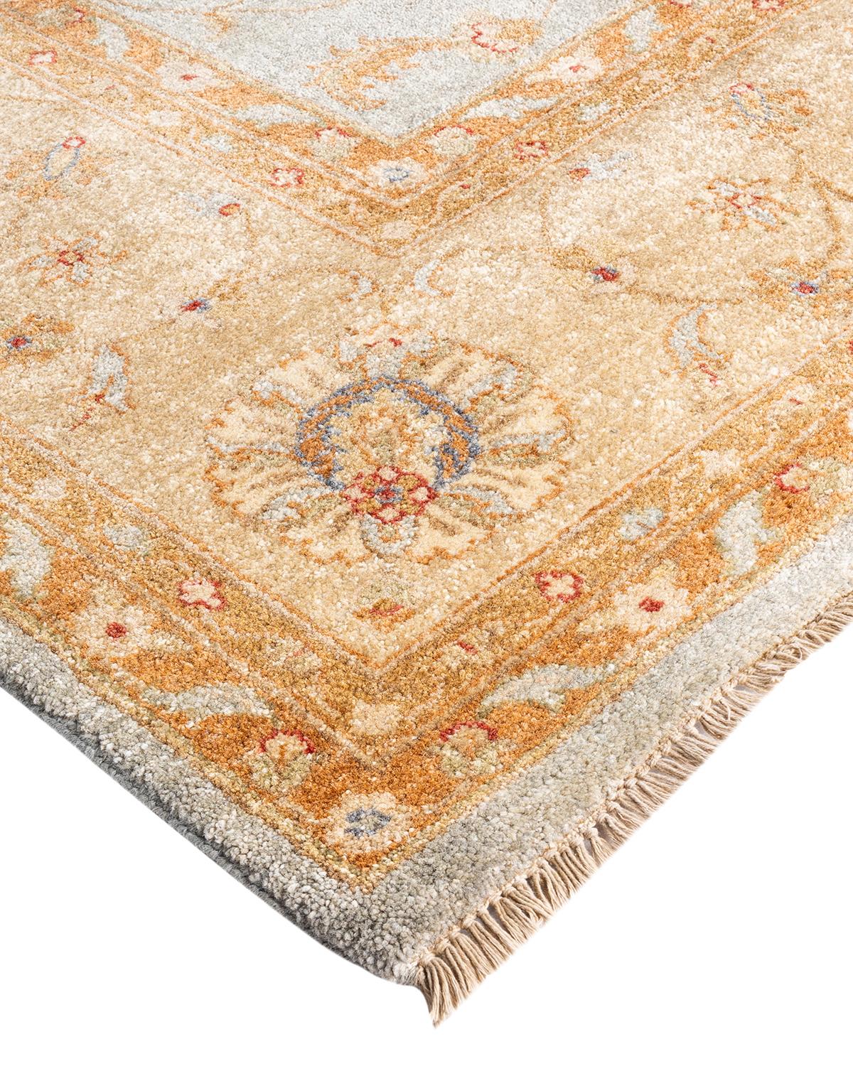 Originating centuries ago in what is now Turkey, Oushak rugs have long been sought after for their intricate patterns, lush yet subtle colors, and soft luster. These rugs continue that tradition. Hand-knotted of wool by skilled artisans, they will