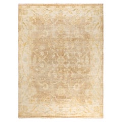 Tapis traditionnel Oushak noué à la main en laine or de 8' 3" x 10' 4"