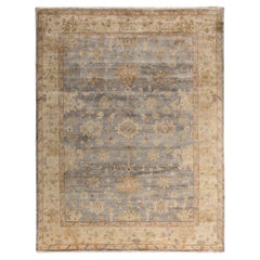Traditional Oushak Hand Knotted Floral Wool Gray Area Rug 9' 4" x 12' 3"