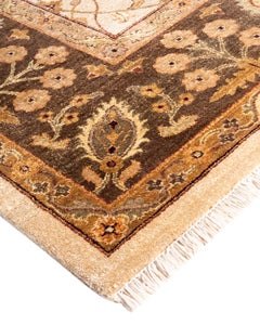 Traditional Oushak Hand Knotted Floral Wool Ivory Area Rug 8' 10" x 12' 2"