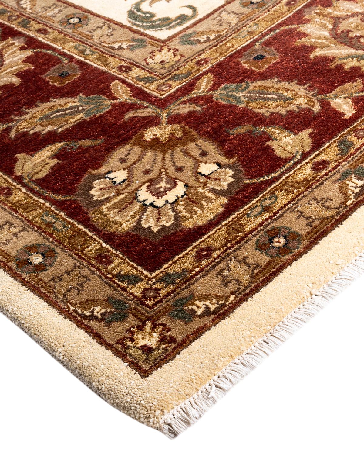 Originating centuries ago in what is now Turkey, Oushak rugs have long been sought after for their intricate patterns, lush yet subtle colors, and soft luster. These rugs continue that tradition. Hand-knotted of wool by skilled artisans, they will