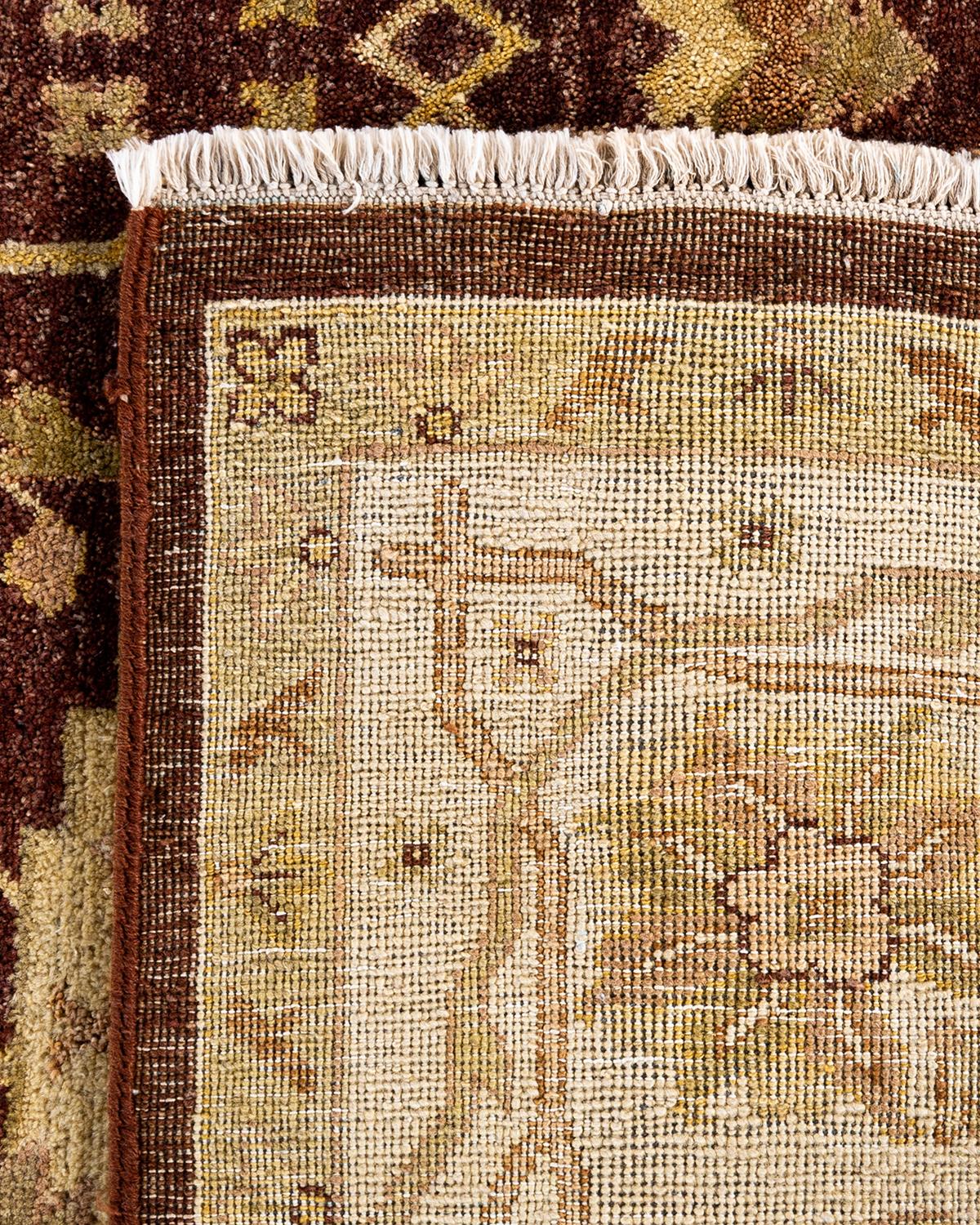 Traditional Oushak Hand Knotted Floral Wool Red Area Rug 7' 8