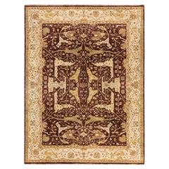 Traditional Oushak Hand Knotted Floral Wool Red Area Rug 7' 8" x 10' 1"